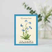 Vintage Grüße von Alaska Vergiss mich nicht Postkarte (Stehend Vorderseite)