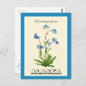 Vintage Grüße von Alaska Vergiss mich nicht Postkarte (Vorne/Hinten)