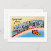 Vintage Grüße von Alexandria Virginia Reise Postkarte (Vorne/Hinten)