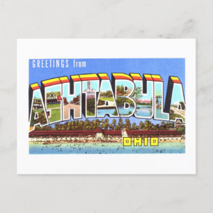 Vintage Grüße von Ashtabula, Ohio, Postkarte
