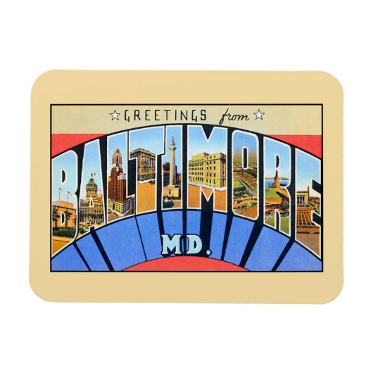 Vintage Grüße von Baltimore MD. Magnet (Horizontal)