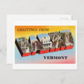 Vintage Grüße von Barre, Vermont Postkarte (Vorne/Hinten)