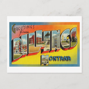 Vintage Grüße von Billings, Montana Postkarte