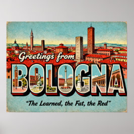 Vintage Grüße von Bologna Poster