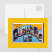 Vintage Grüße von Buffalo NY Postkarte (Vorne/Hinten)