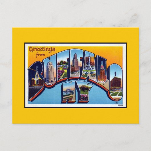 Vintage Grüße von Buffalo NY Postkarte (Vorderseite)