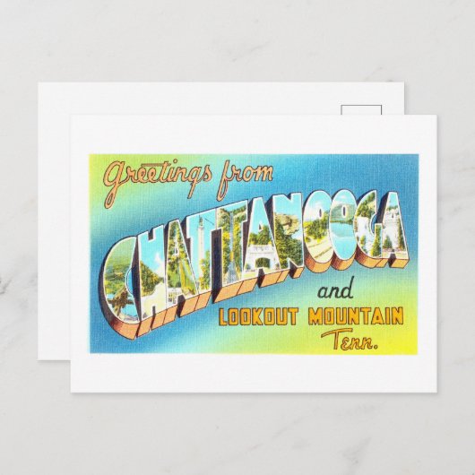 Vintage Grüße von Chatanooga, Tennessee Postkarte (Vorne/Hinten)