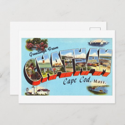 Vintage Grüße von Chatham, Massachusetts Postkarte (Vorne/Hinten)