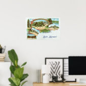 Vintage Grüße von Christiania Oslo Norwegen Poster (Heimbüro)