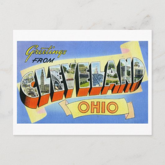 Vintage Grüße von Cleveland, Ohio Postkarte (Vorderseite)