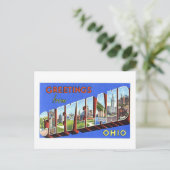 Vintage Grüße von Cleveland, Ohio Postkarte (Stehend Vorderseite)
