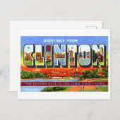 Vintage Grüße von Clinton, Iowa Postkarte (Vorne/Hinten)