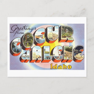 Vintage Grüße von Coeur d'Alene, Idaho, Postkarte