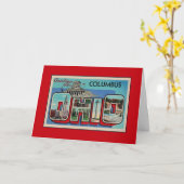 Vintage Grüße von Columbus Ohio Karte (Gelbe Blume)