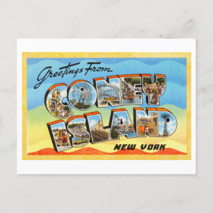 Vintage Grüße von Coney Island, New York Postkarte