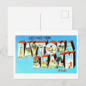 Vintage Grüße von Daytona Beach, Florida Postkarte (Vorne/Hinten)