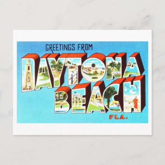 Vintage Grüße von Daytona Beach, Florida Postkarte (Vorderseite)