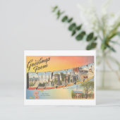 Vintage Grüße von Delaware Postkarte (Stehend Vorderseite)