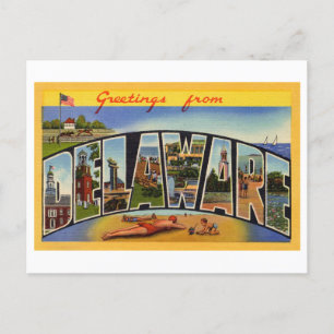 Vintage Grüße von Delaware Postkarte