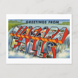 Vintage-Grüße von den Niagara-Fällen Postkarte