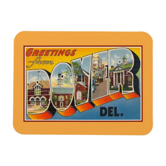 Vintage Grüße von Dover Delaware Magnet (Horizontal)