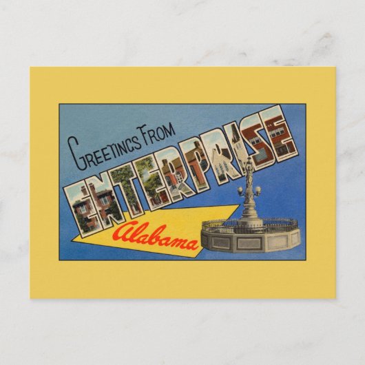 Vintage Grüße von Enterprise AL Postkarte (Vorderseite)