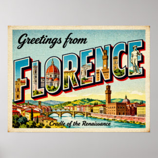 Vintage Grüße von Florence Poster