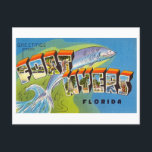 Vintage Grüße von Fort Myers, Florida Postkarte<br><div class="desc">Diese Postkarte ist eine Reproduktion eines Vintagen großen Buchstaben "Grüße von" Postkarte von Fort Myers,  Florida.</div>