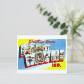 Vintage Grüße von Fort Wayne, Indiana Postkarte (Stehend Vorderseite)