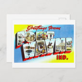 Vintage Grüße von Fort Wayne, Indiana Postkarte (Vorne/Hinten)