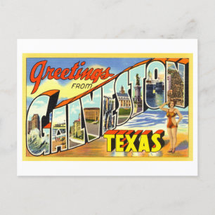 Vintage Grüße von Galveston, Texas, Postkarte