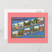 Vintage Grüße von Grand Rapids MI Postkarte (Vorne/Hinten)