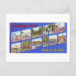 Vintage Grüße von Grand Rapids, Michigan Postkarte