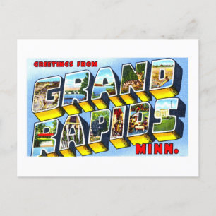 Vintage Grüße von Grand Rapids, Minnesota, Postkarte