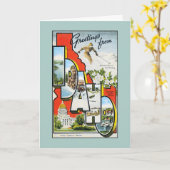 Vintage Grüße von Idaho Karte (Gelbe Blume)