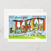 Vintage Grüße von Jackson, Mississippi, Postkarte (Vorne/Hinten)