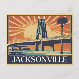 Vintage Grüße von Jacksonville Classic Retro Postkarte
