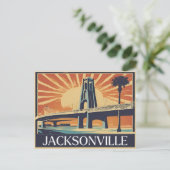 Vintage Grüße von Jacksonville Classic Retro Postkarte (Stehend Vorderseite)