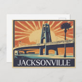 Vintage Grüße von Jacksonville Classic Retro Postkarte (Vorne/Hinten)