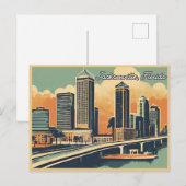 Vintage Grüße von Jacksonville Classic Retro Postkarte (Vorne/Hinten)