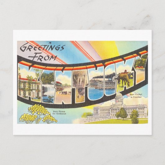Vintage Grüße von Kentucky Postkarte (Vorderseite)