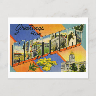 Vintage Grüße von Kentucky Postkarte