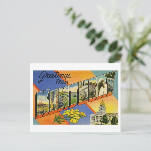 Vintage Grüße von Kentucky Postkarte (Stehend Vorderseite)