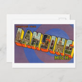 Vintage Grüße von Lansing, Michigan Postkarte (Vorne/Hinten)