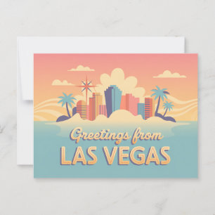 Vintage Grüße von Las Vegas Classic Retro Postkarte