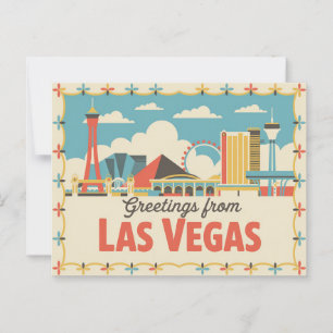 Vintage Grüße von Las Vegas Classic Retro Postkarte