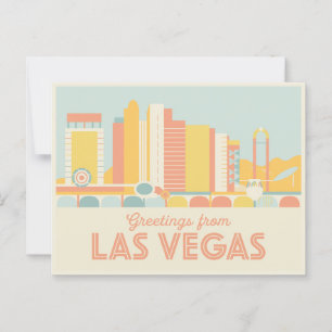 Vintage Grüße von Las Vegas Classic Retro Postkarte
