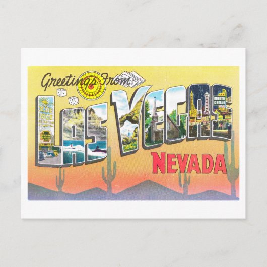 Vintage Grüße von Las Vegas, Nevada, Postkarte (Vorderseite)