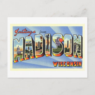 Vintage Grüße von Madison, Wisconsin Postkarte