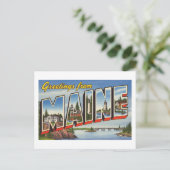 Vintage "Grüße von Maine" Postkarte (Stehend Vorderseite)